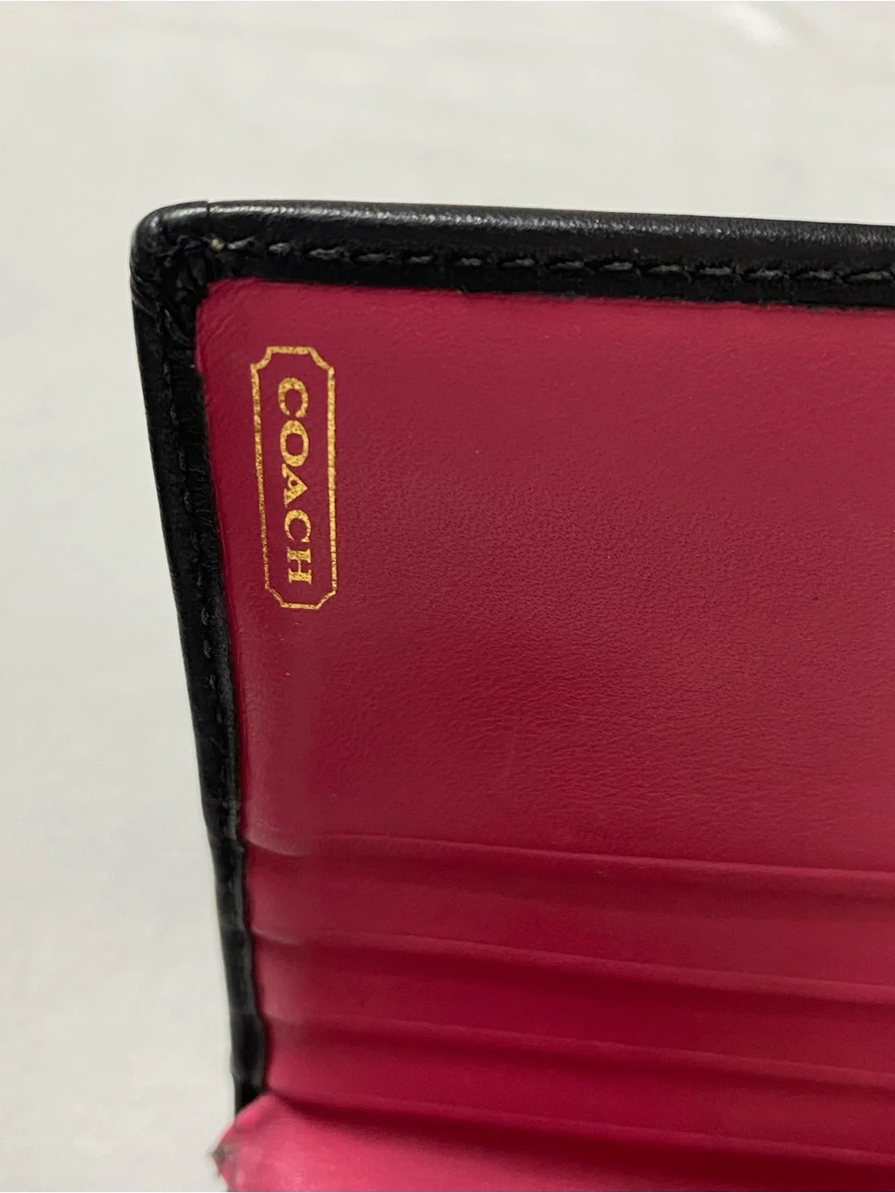 Rare Vintage Coach Black Leather Wallet with Gold Turnlock